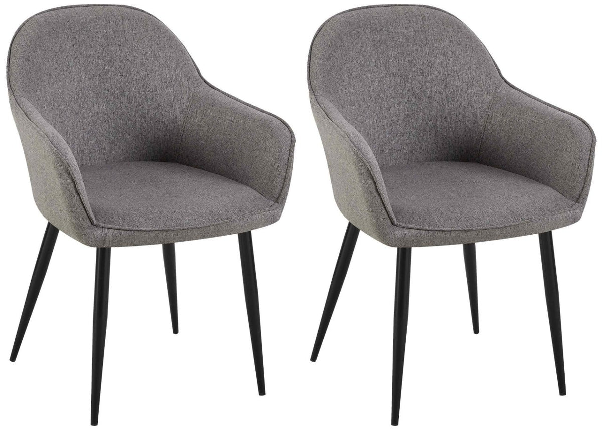 Set van 2 Eetkamerstoelen Boise Stof donkergrijs dunkelgrau