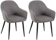 Set van 2 Eetkamerstoelen Boise Stof donkergrijs dunkelgrau