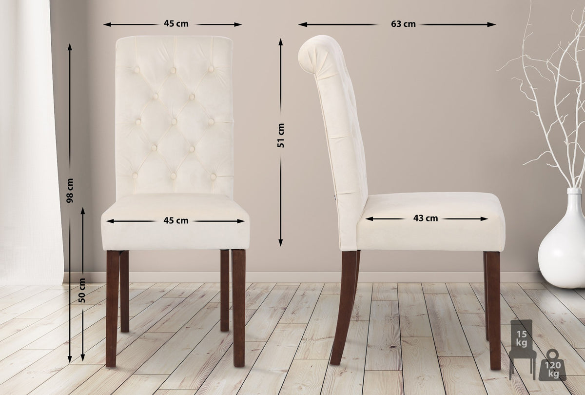 Eetkamerstoel Lisburn creme,Fluweel creme