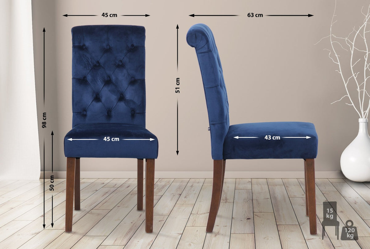 Eetkamerstoel Lisburn blauw,Fluweel blau