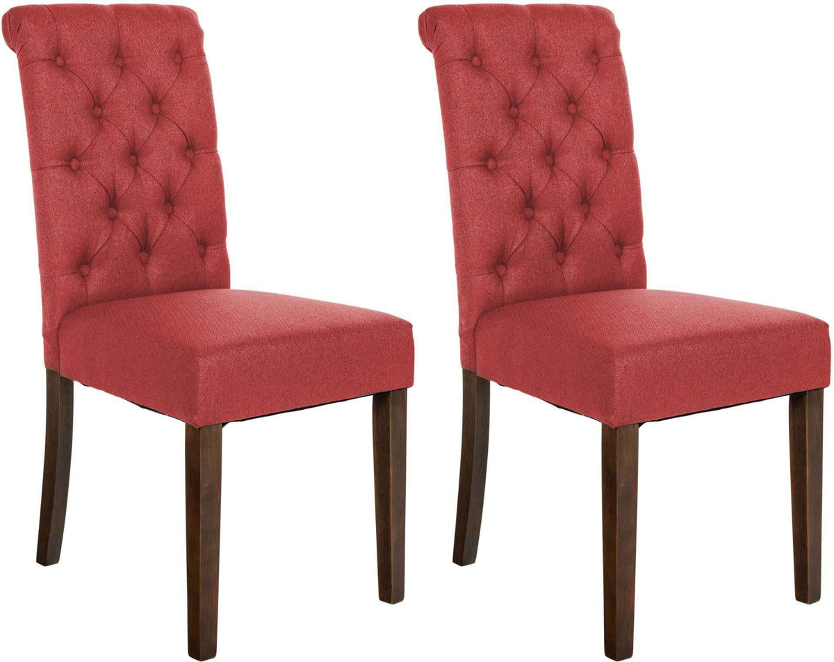 Set van 2 Lisburn eetkamerstoelen rood,Stof rot