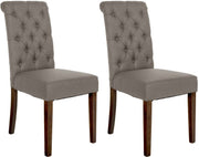 Set van 2 Lisburn eetkamerstoelen taupe,Stof taupe