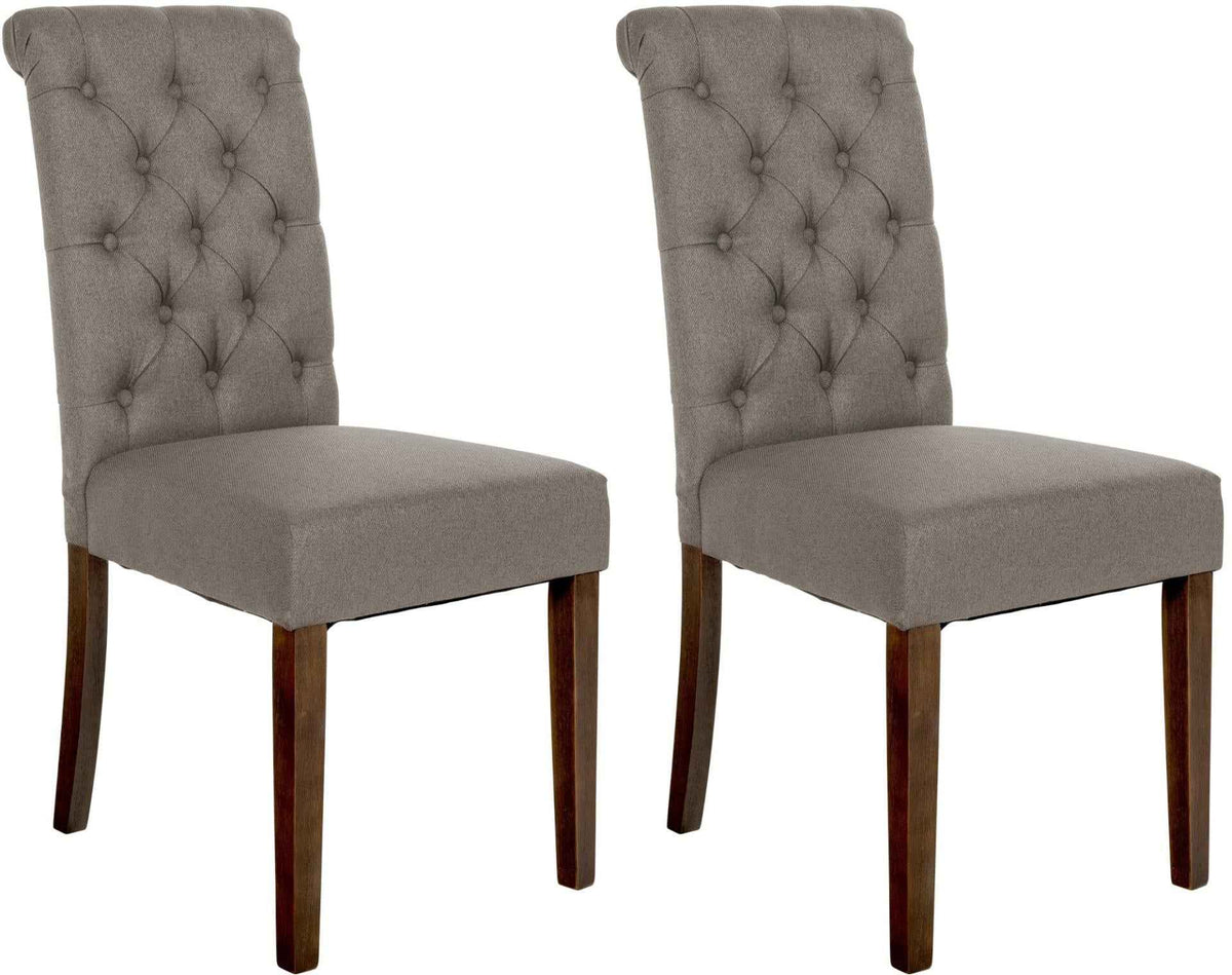 Set van 2 Lisburn eetkamerstoelen taupe,Stof taupe
