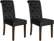 Set van 2 Lisburn eetkamerstoelen zwart,Fluweel schwarz