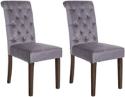 Set van 2 Lisburn eetkamerstoelen donkergrijs,Fluweel dunkelgrau