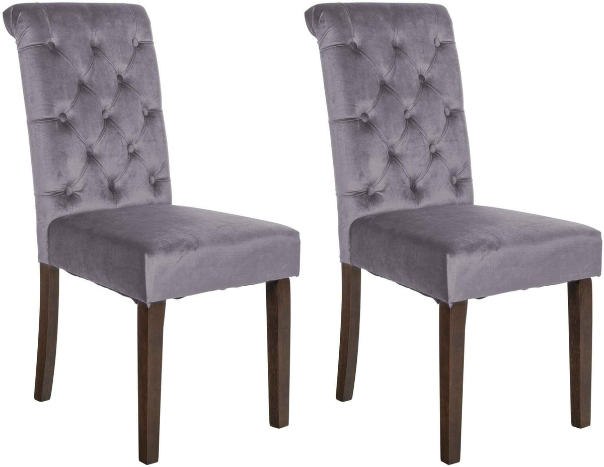 Set van 2 Lisburn eetkamerstoelen donkergrijs,Fluweel dunkelgrau