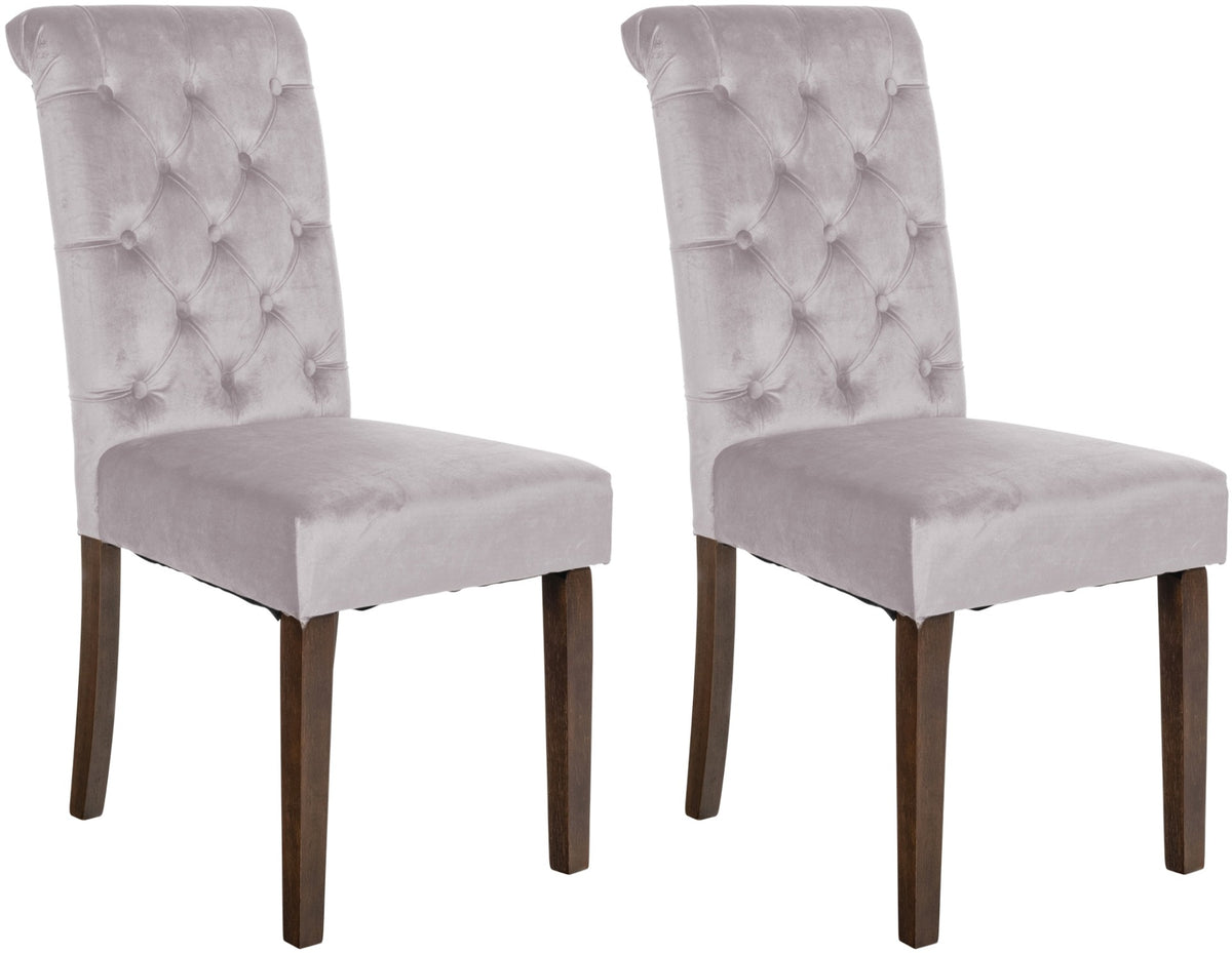 Set van 2 Lisburn eetkamerstoelen grijs,Fluweel grau