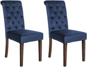 Set van 2 Lisburn eetkamerstoelen blauw,Fluweel blau