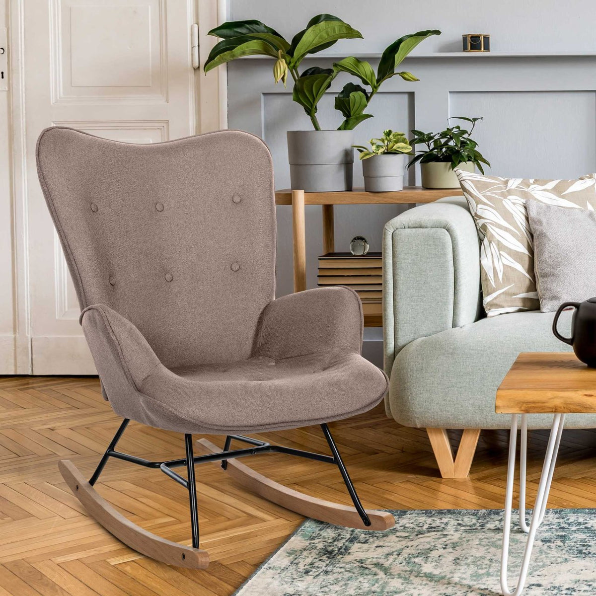 Schommelstoel Sanka Stof taupe taupe