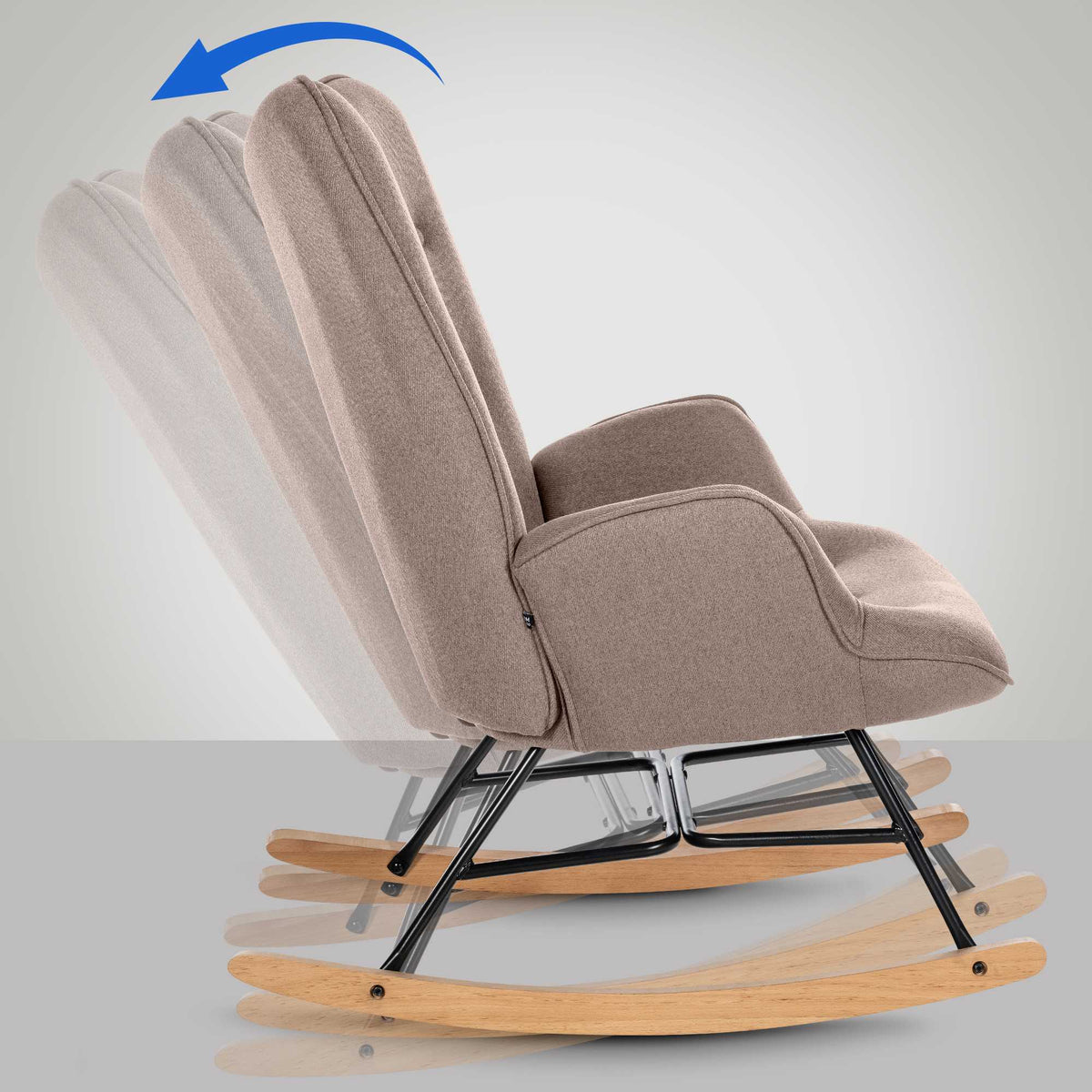 Schommelstoel Sanka Stof taupe taupe