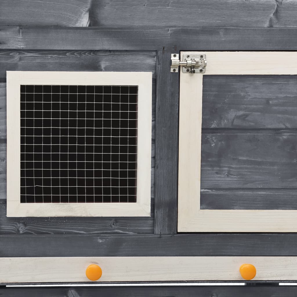 vidaXL Konijnenhok 140x63x120 cm massief vurenhout mokka en wit - Aashly