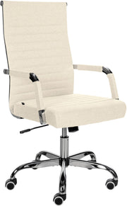 Bureaustoel Amadora kunstleer creme,Stof creme