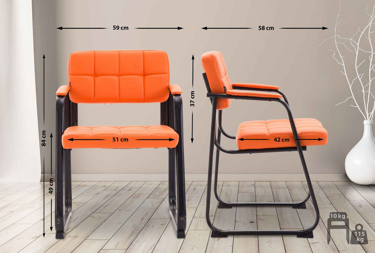 Bezoekersstoel Canada B Kunstleer oranje orange