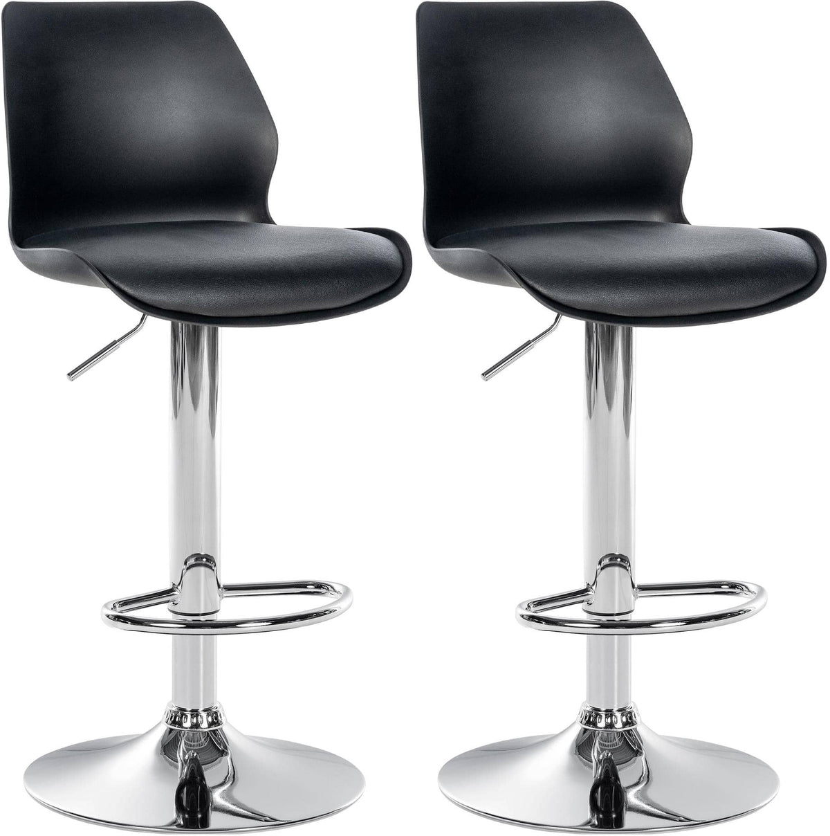 Set van 2 barkrukken Gilbert zwart,Kunststof schwarz