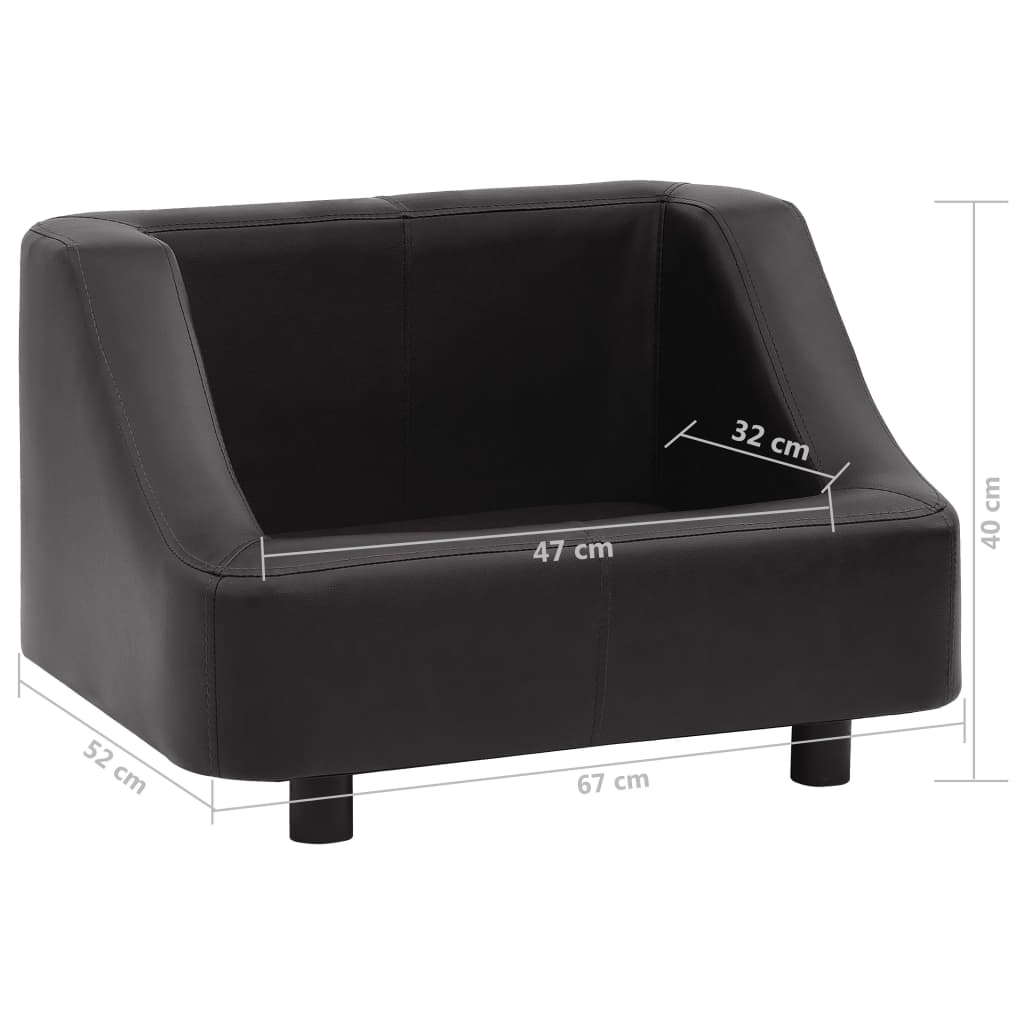 vidaXL Hondenbank 67x52x40 cm kunstleer zwart
