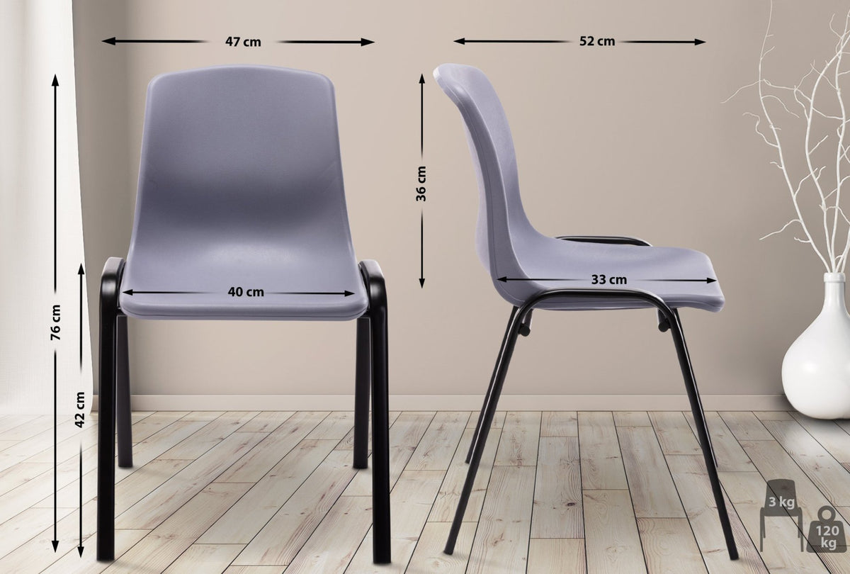 Stapelstoel Nowra kunststof grijs grau