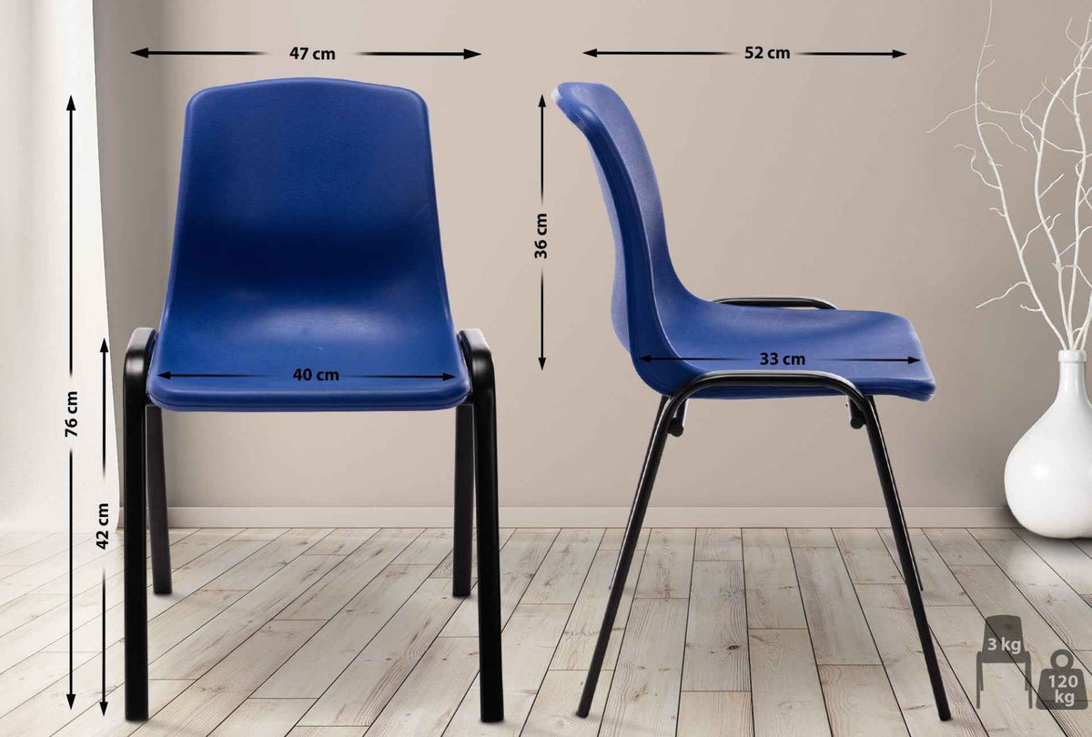 Stapelstoel Nowra kunststof blauw blau