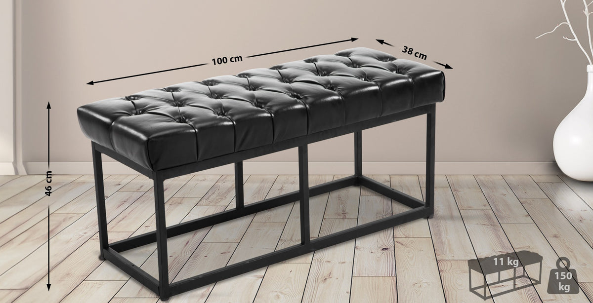 Bank Amun B zwart,100 cm schwarz