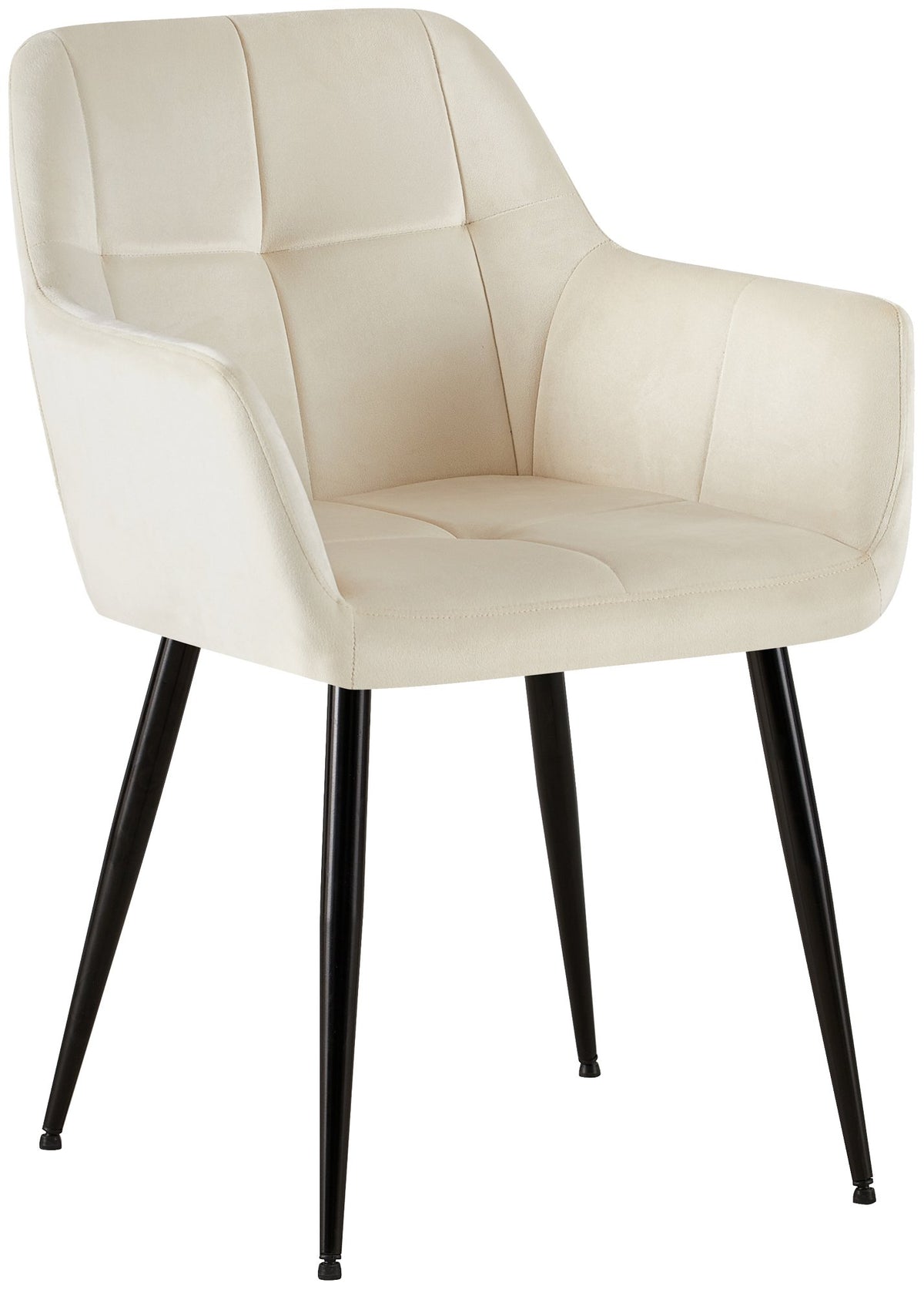 Eetkamerstoel Emia Fluweel,creme creme
