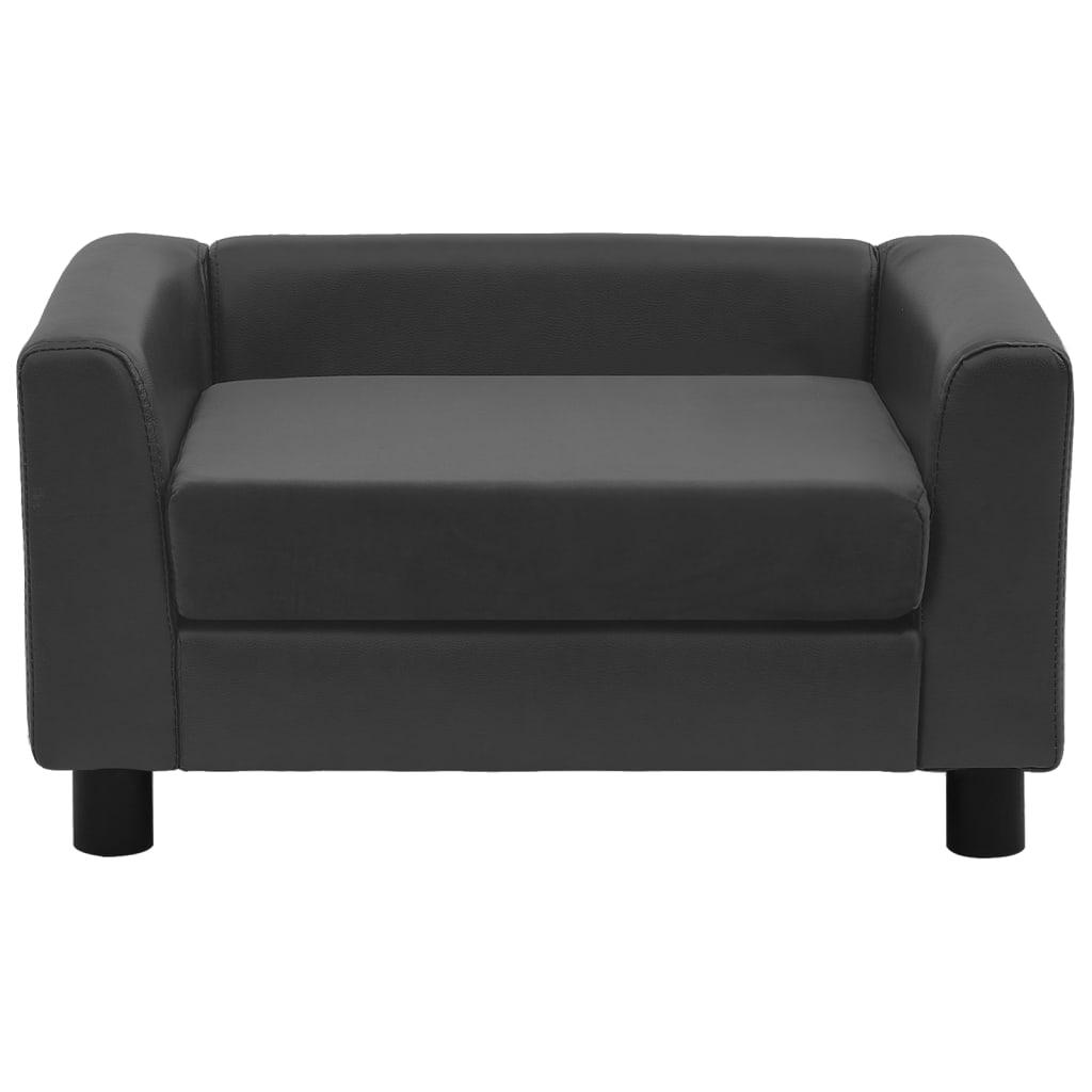 vidaXL Hondenbank 60x43x30 cm pluche en kunstleer donkergrijs