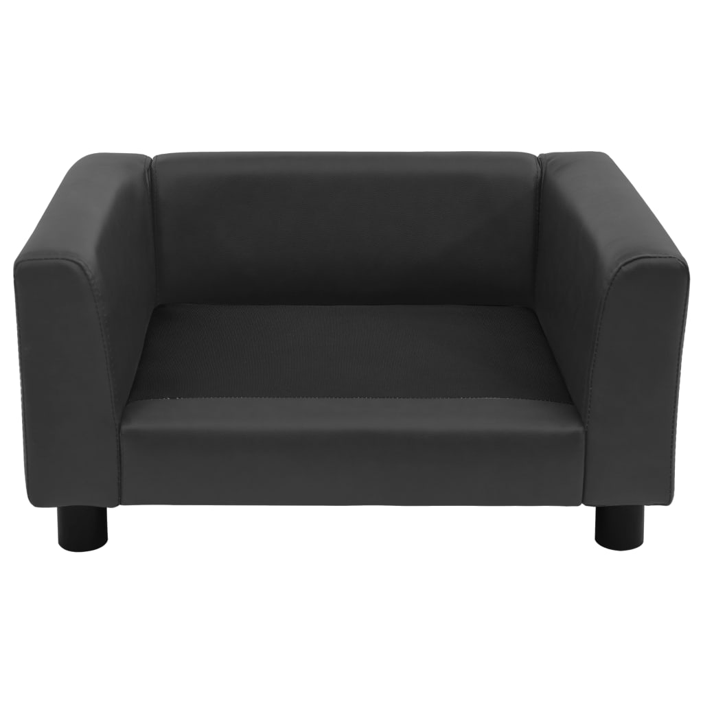vidaXL Hondenbank 60x43x30 cm pluche en kunstleer donkergrijs