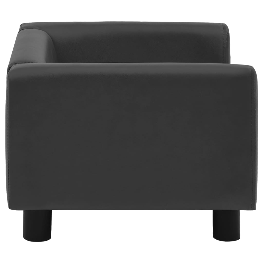 vidaXL Hondenbank 60x43x30 cm pluche en kunstleer donkergrijs