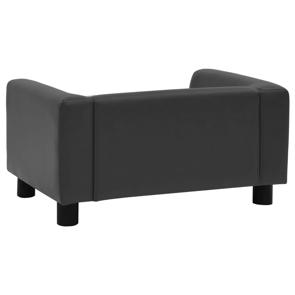 vidaXL Hondenbank 60x43x30 cm pluche en kunstleer donkergrijs