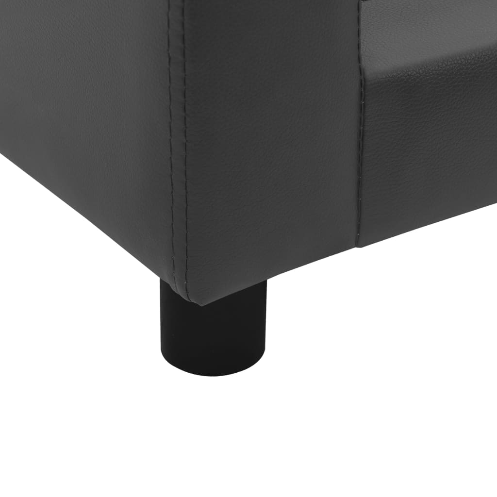 vidaXL Hondenbank 60x43x30 cm pluche en kunstleer donkergrijs