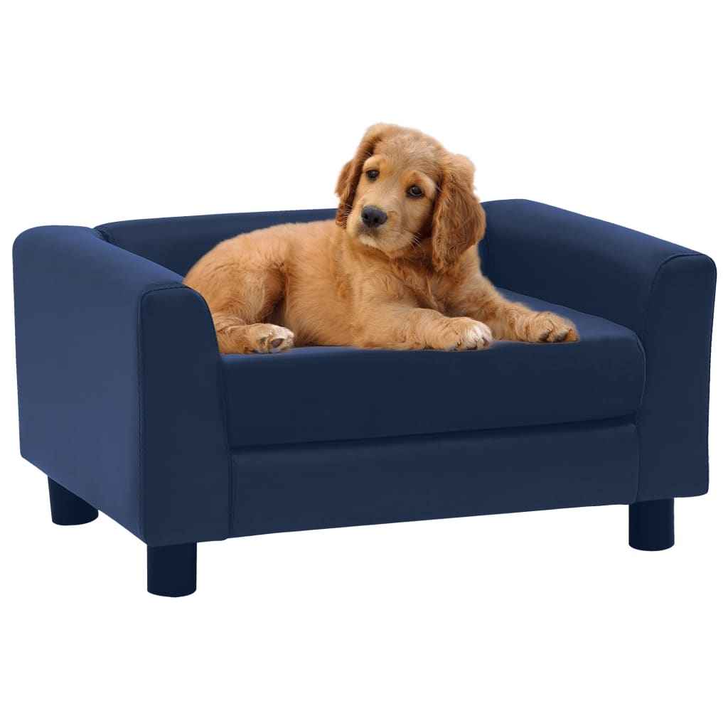 vidaXL Hondenbank 60x43x30 cm pluche en kunstleer donkergrijs