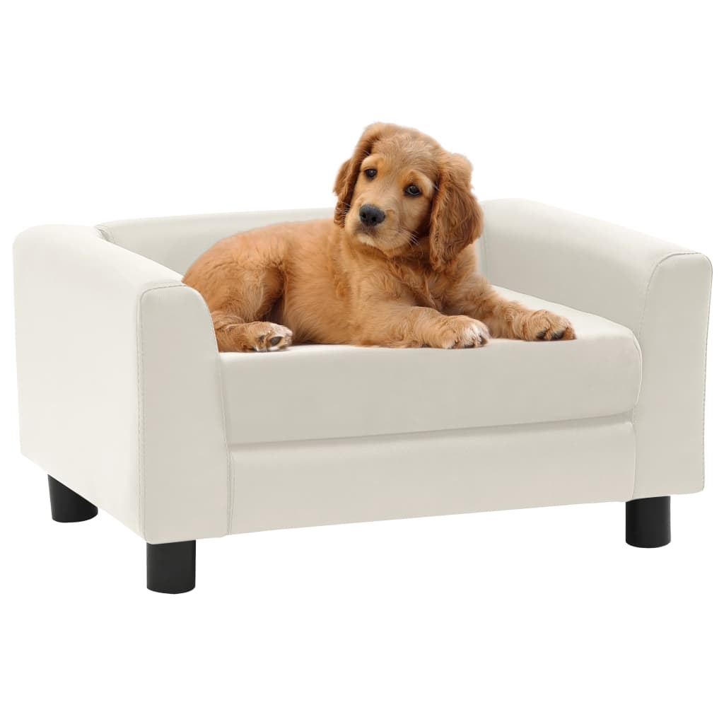 vidaXL Hondenbank 60x43x30 cm pluche en kunstleer donkergrijs