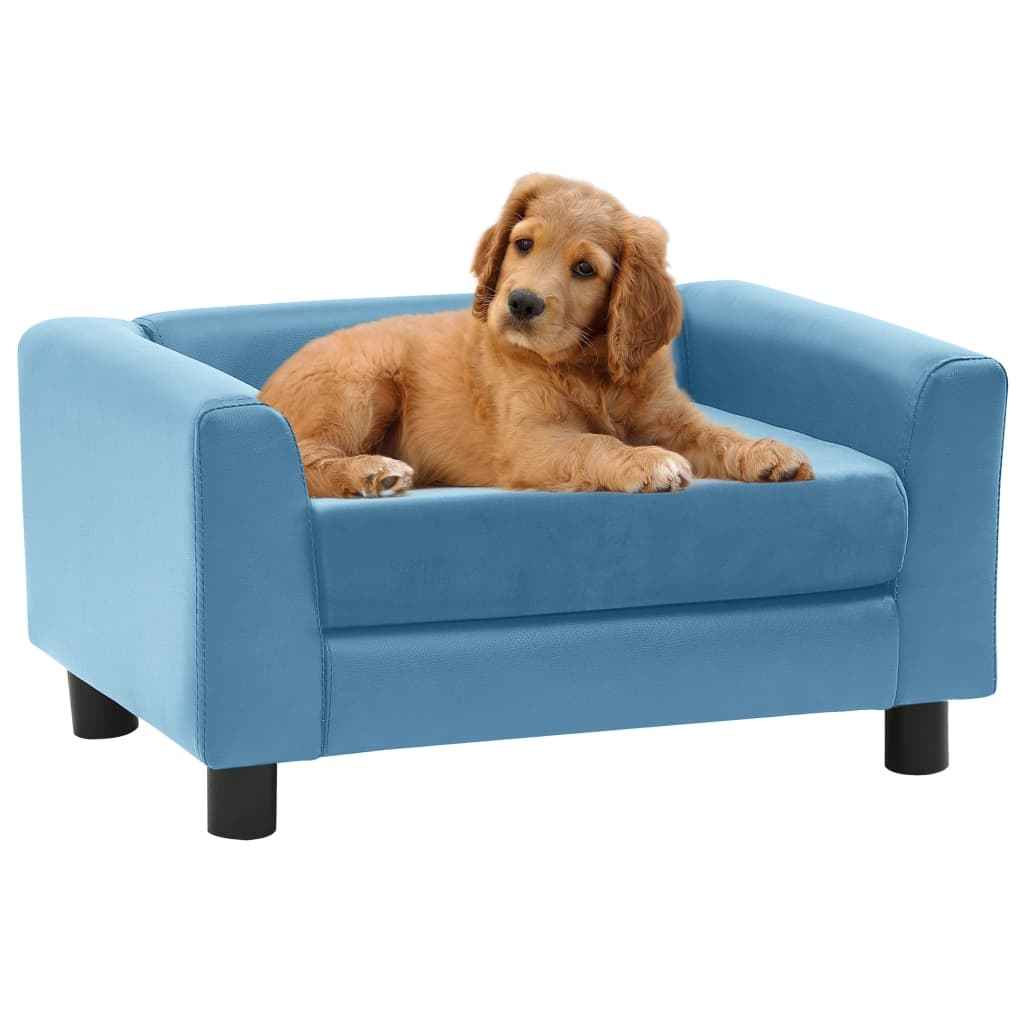 vidaXL Hondenbank 60x43x30 cm pluche en kunstleer donkergrijs
