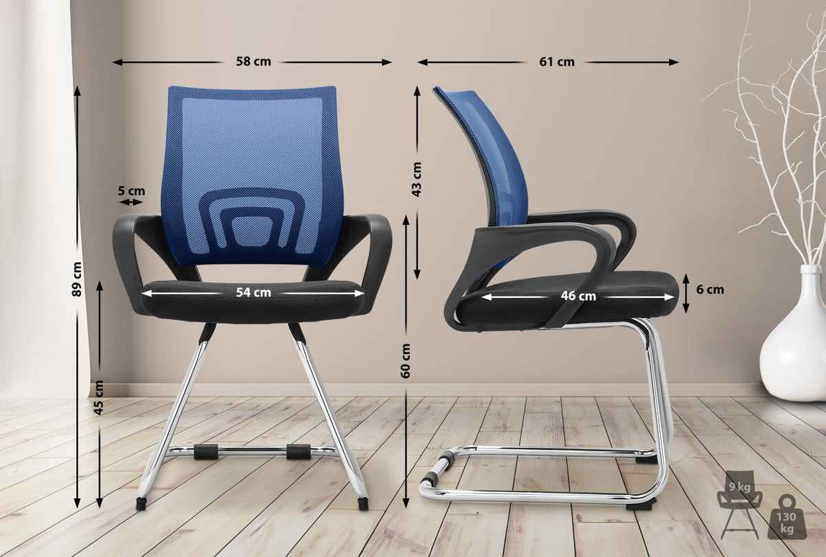 Bezoekersstoel Eureka blauw blau