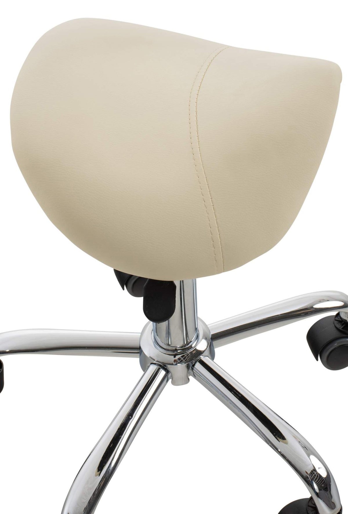 Set van 2 werkkrukken Reno kunstleer creme creme