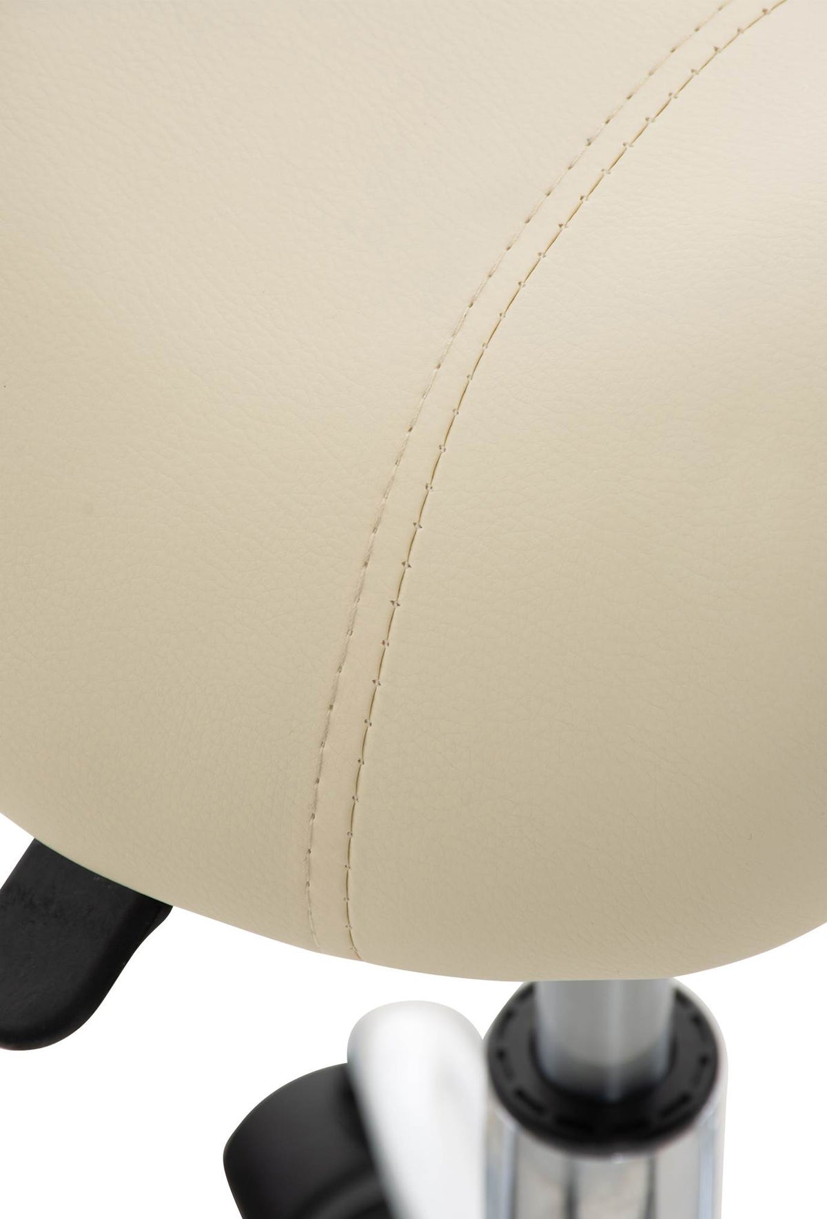 Set van 2 werkkrukken Reno kunstleer creme creme
