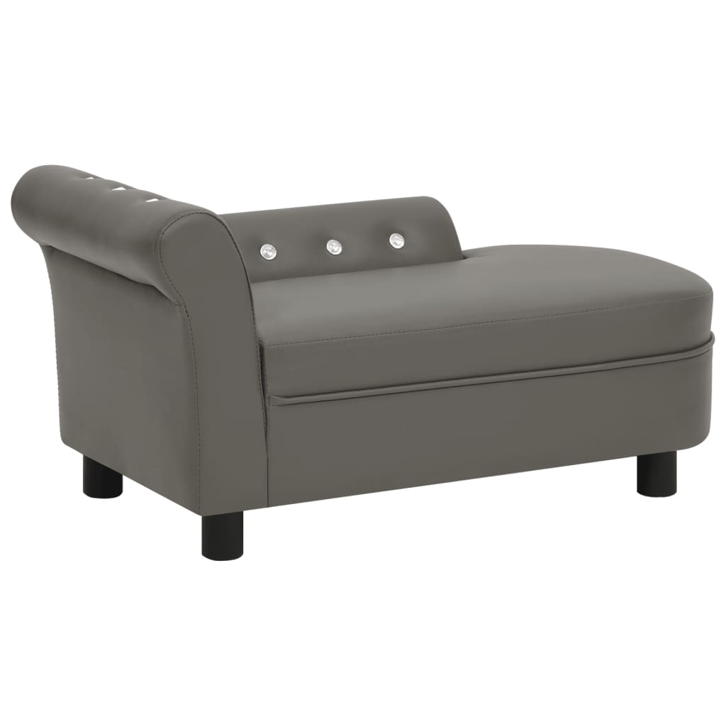 vidaXL Hondenbank 83x45x42 cm kunstleer grijs