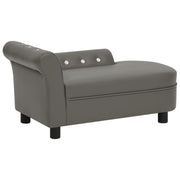 vidaXL Hondenbank 83x45x42 cm kunstleer grijs