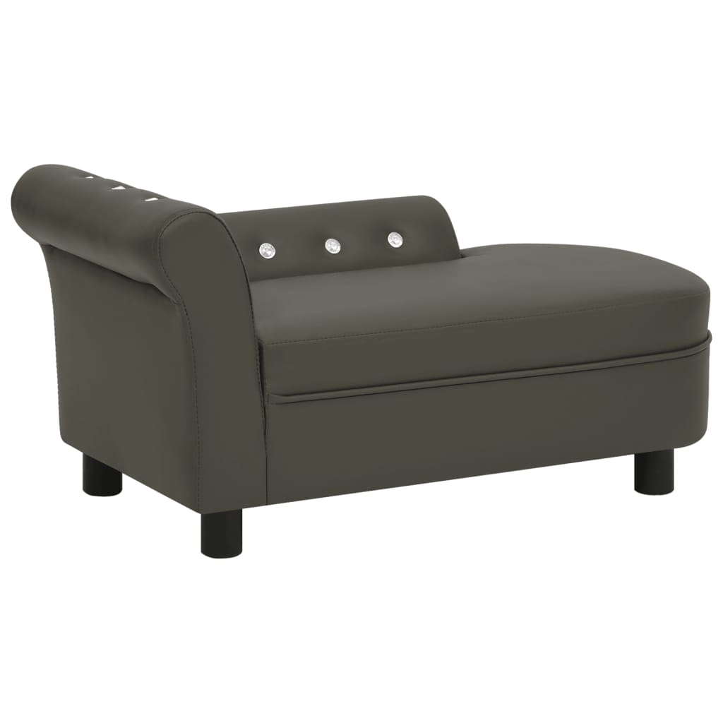 vidaXL Hondenbank 83x45x42 cm kunstleer grijs