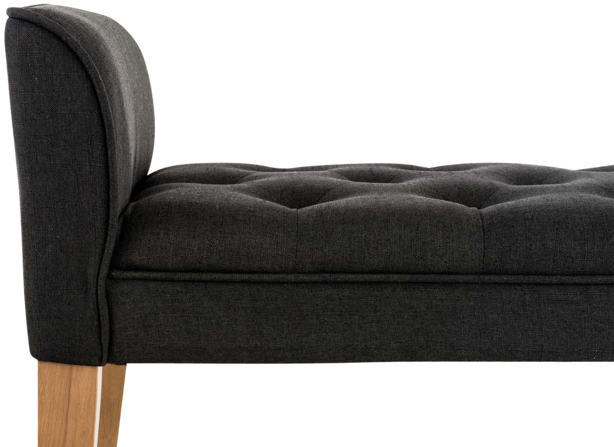 Chaise longue Cleopatra, stof donkergrijs,antiek licht dunkelgrau