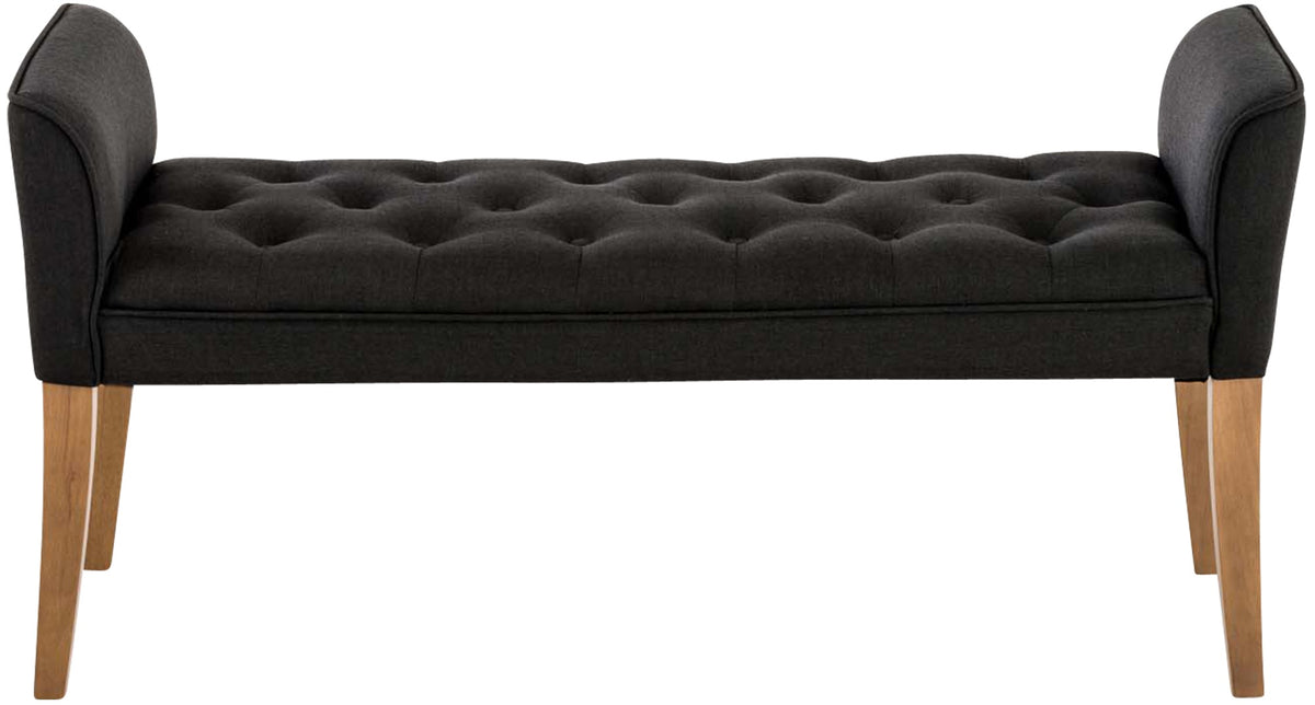 Chaise longue Cleopatra, stof donkergrijs,antiek licht dunkelgrau