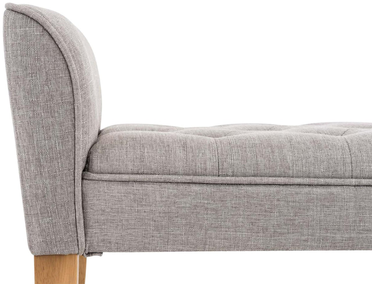 Chaise longue Cleopatra, stof licht grijs,antiek licht hellgrau