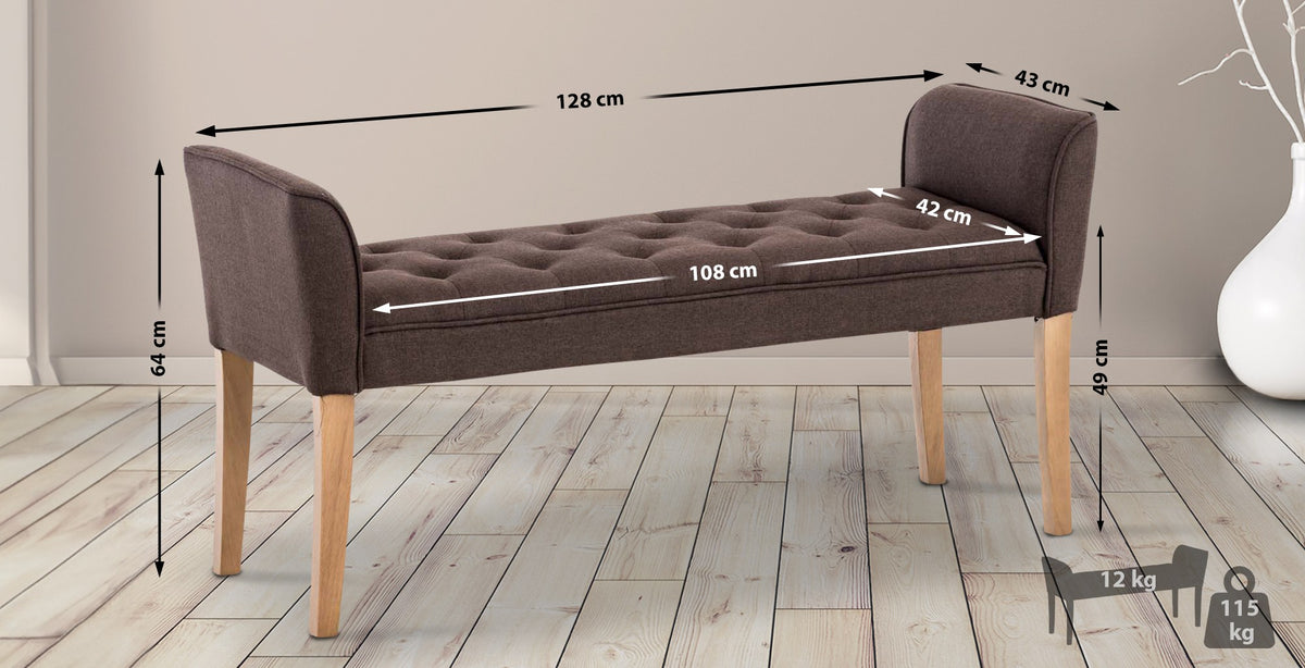 Chaise longue Cleopatra, stof bruin,antiek licht braun