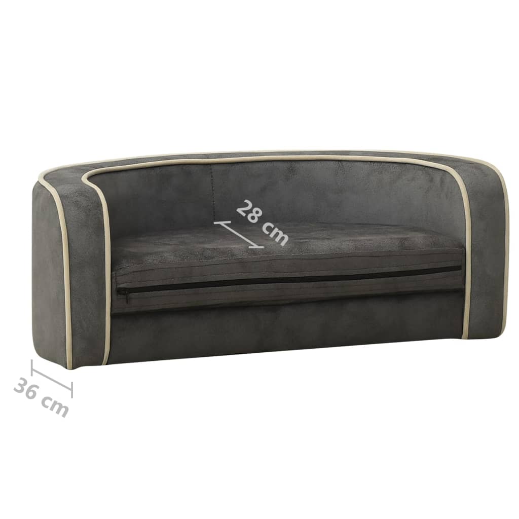 vidaXL Hondenbank inklapbaar 73x67x26 cm pluche grijs