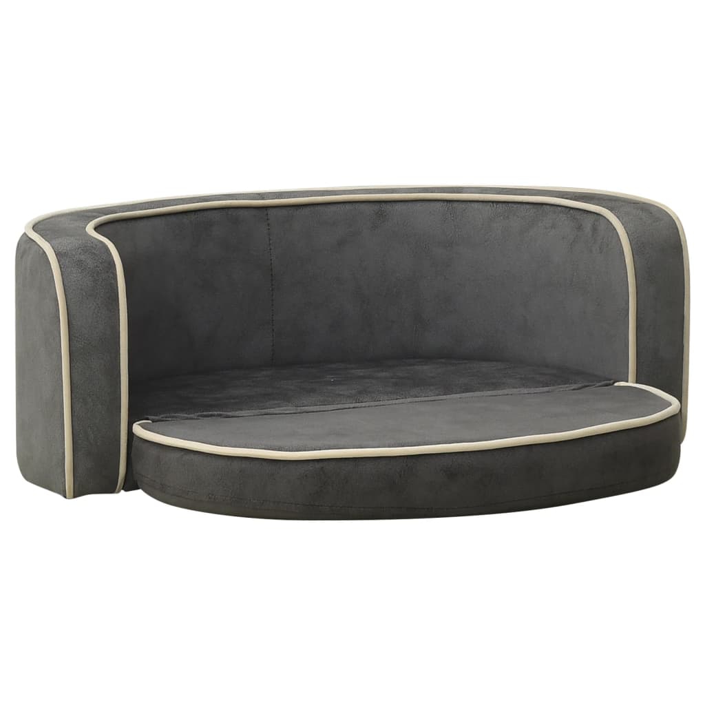 vidaXL Hondenbank inklapbaar 73x67x26 cm pluche grijs