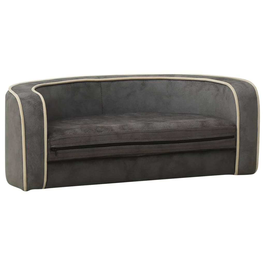 vidaXL Hondenbank inklapbaar 73x67x26 cm pluche grijs