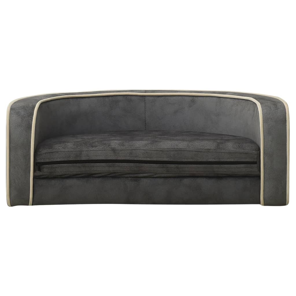 vidaXL Hondenbank inklapbaar 73x67x26 cm pluche grijs