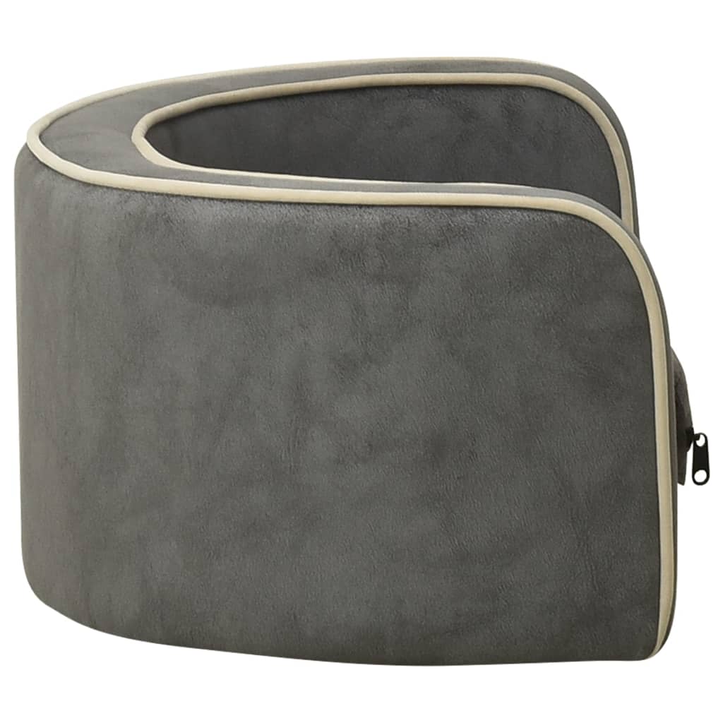 vidaXL Hondenbank inklapbaar 73x67x26 cm pluche grijs