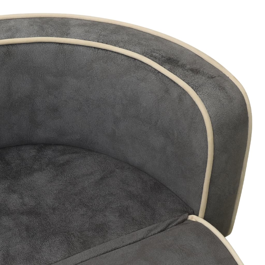 vidaXL Hondenbank inklapbaar 73x67x26 cm pluche grijs