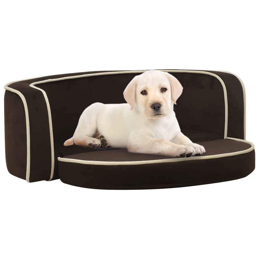 vidaXL Hondenbank inklapbaar 73x67x26 cm pluche grijs