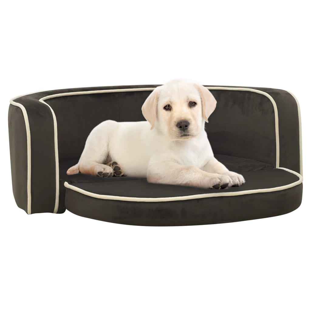vidaXL Hondenbank inklapbaar 73x67x26 cm pluche grijs