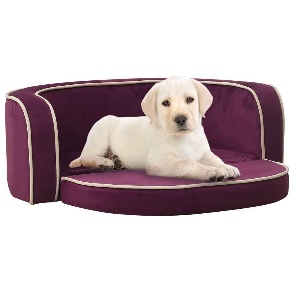 vidaXL Hondenbank inklapbaar 73x67x26 cm pluche grijs